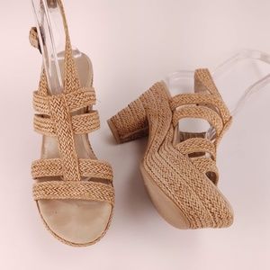 Stuart Weitzman Braided Leather Platform Sandals